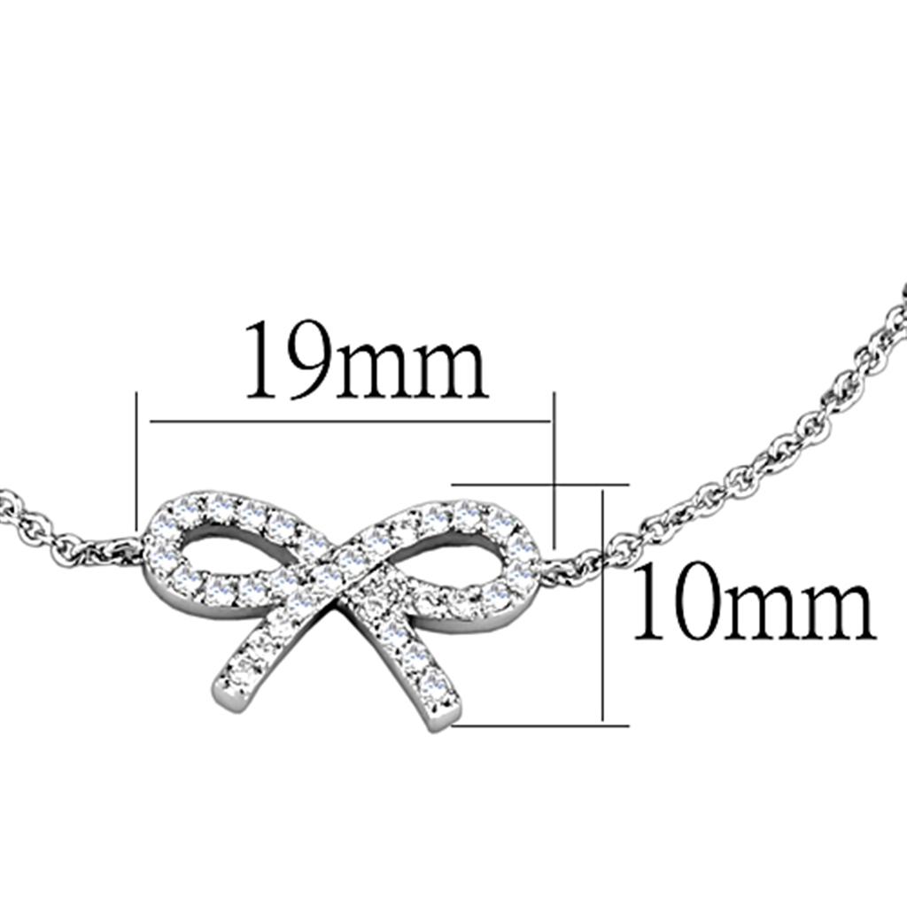 Rhodium Brass Bracelet with AAA Grade CZ  in Clear