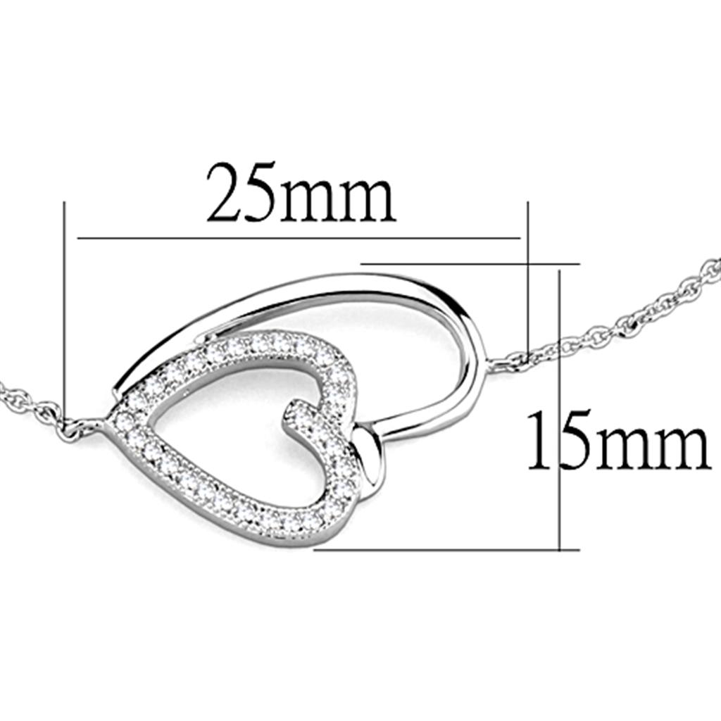 Rhodium Brass Bracelet with AAA Grade CZ  in Clear