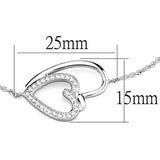 Rhodium Brass Bracelet with AAA Grade CZ  in Clear