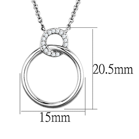 Rhodium Brass Necklace with AAA Grade CZ  in Clear