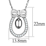 Rhodium Brass Necklace with AAA Grade CZ  in Clear