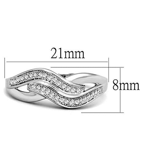 Rhodium Brass Ring with AAA Grade CZ  in Clear