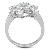 Rhodium Brass Ring with AAA Grade CZ  in Clear