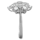 Rhodium Brass Ring with AAA Grade CZ  in Clear