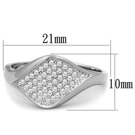 Rhodium Brass Ring with AAA Grade CZ  in Clear