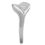 Rhodium Brass Ring with AAA Grade CZ  in Clear