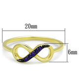Gold+Ruthenium Brass Ring with AAA Grade CZ  in Tanzanite