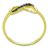 Gold+Ruthenium Brass Ring with AAA Grade CZ  in Tanzanite
