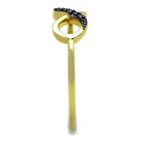 Gold+Ruthenium Brass Ring with AAA Grade CZ  in Tanzanite