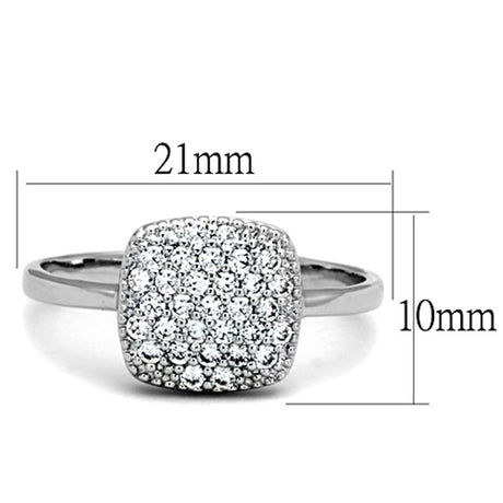 Rhodium Brass Ring with AAA Grade CZ  in Clear