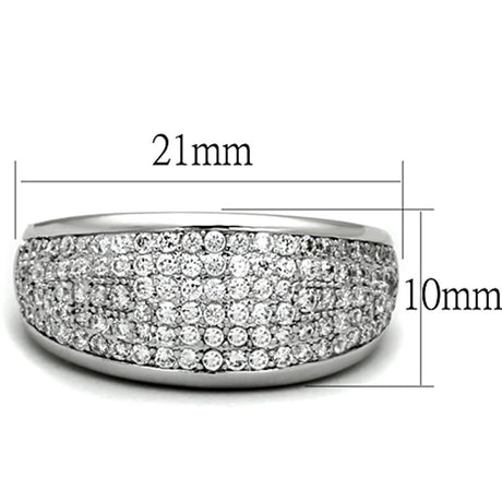 Rhodium Brass Ring with AAA Grade CZ  in Clear