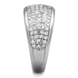 Rhodium Brass Ring with AAA Grade CZ  in Clear