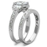 Rhodium Brass Ring with AAA Grade CZ  in Clear
