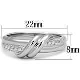 Rhodium Brass Ring with AAA Grade CZ  in Clear