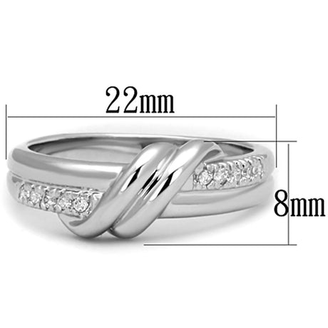Rhodium Brass Ring with AAA Grade CZ  in Clear