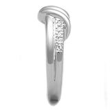 Rhodium Brass Ring with AAA Grade CZ  in Clear