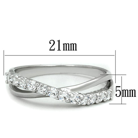 Rhodium Brass Ring with AAA Grade CZ  in Clear