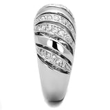 Rhodium Brass Ring with AAA Grade CZ  in Clear