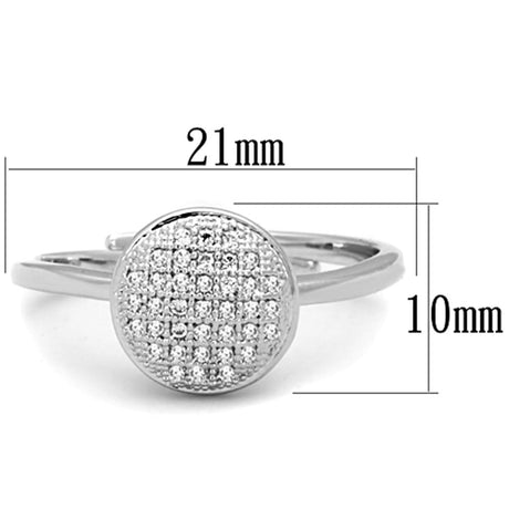Rhodium Brass Ring with AAA Grade CZ  in Clear