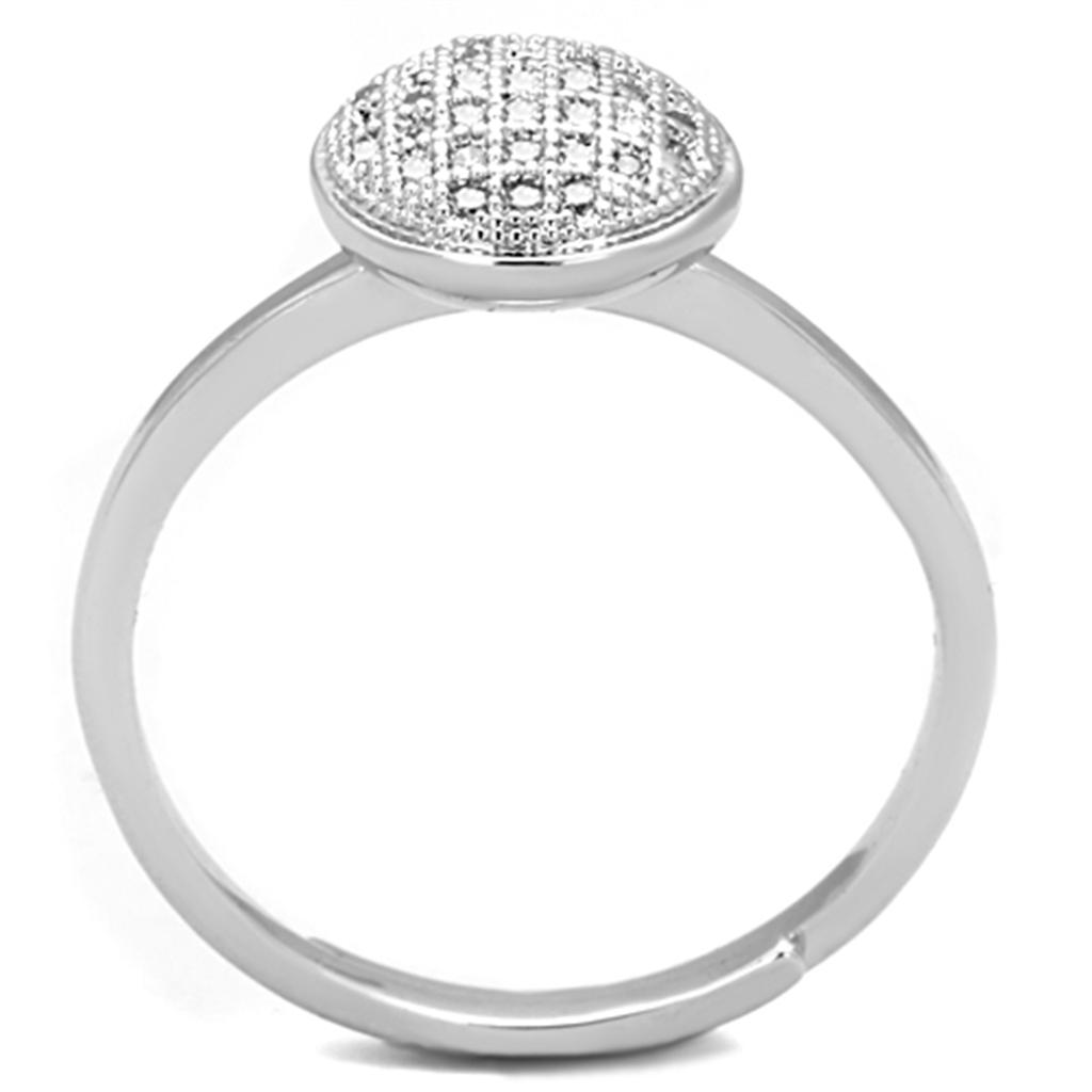 Rhodium Brass Ring with AAA Grade CZ  in Clear