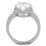 Rhodium Brass Ring with AAA Grade CZ  in Clear