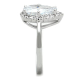 Rhodium Brass Ring with AAA Grade CZ  in Clear