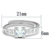 Rhodium Brass Ring with AAA Grade CZ  in Clear