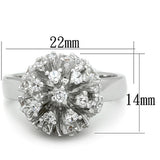 Rhodium Brass Ring with AAA Grade CZ  in Clear