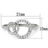 Rhodium Brass Ring with AAA Grade CZ  in Clear