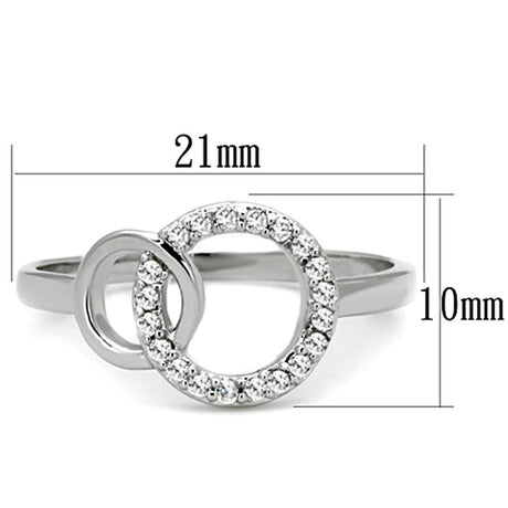 Rhodium Brass Ring with AAA Grade CZ  in Clear