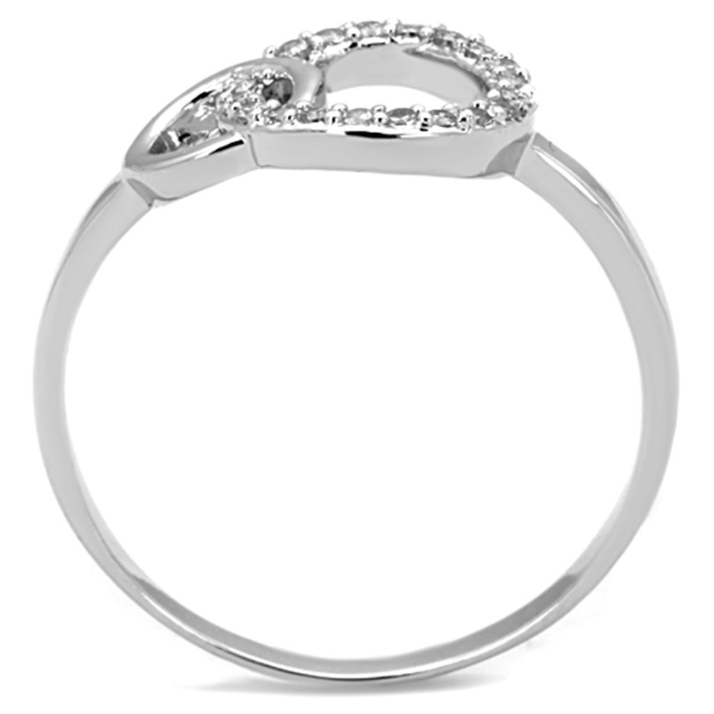 Rhodium Brass Ring with AAA Grade CZ  in Clear