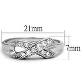 Rhodium Brass Ring with AAA Grade CZ  in Clear
