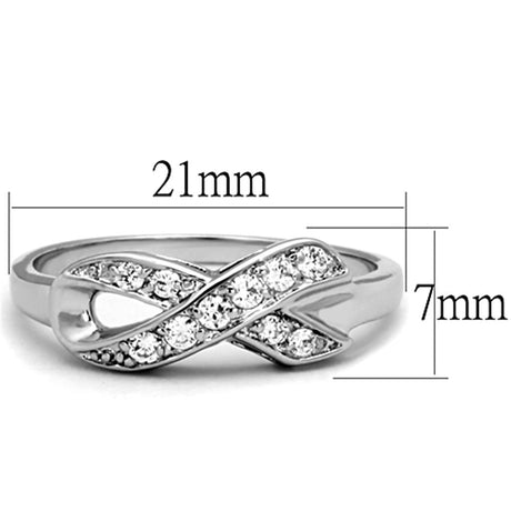 Rhodium Brass Ring with AAA Grade CZ  in Clear