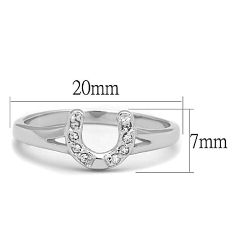 Rhodium Brass Ring with AAA Grade CZ  in Clear