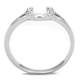 Rhodium Brass Ring with AAA Grade CZ  in Clear