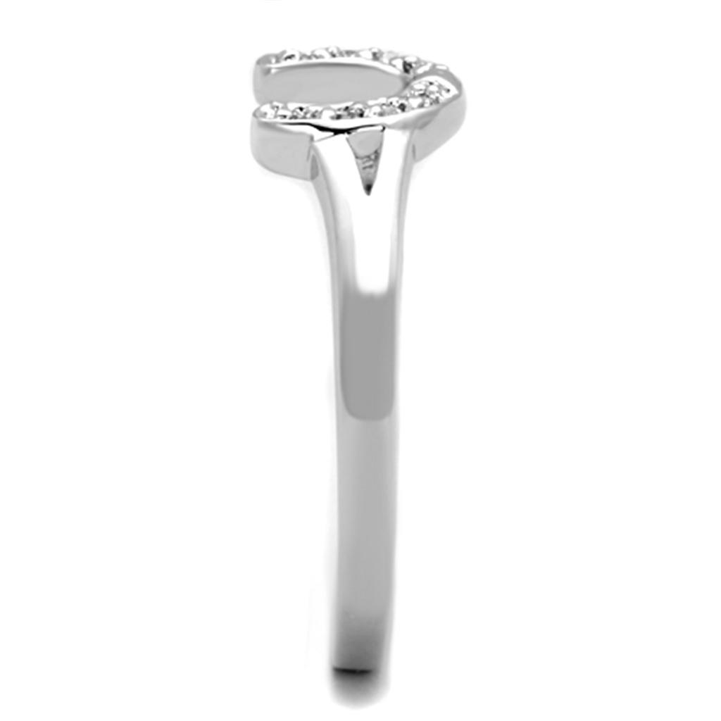 Rhodium Brass Ring with AAA Grade CZ  in Clear