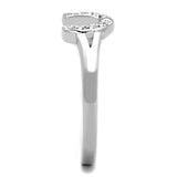 Rhodium Brass Ring with AAA Grade CZ  in Clear