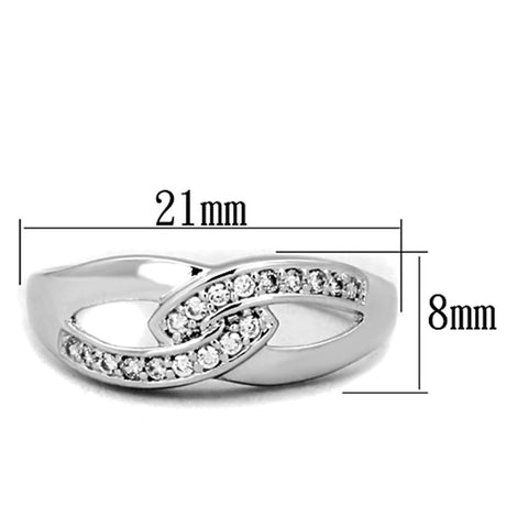 Rhodium Brass Ring with AAA Grade CZ  in Clear