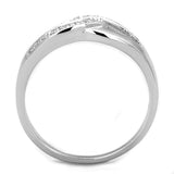Rhodium Brass Ring with AAA Grade CZ  in Clear