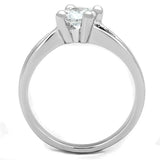 Rhodium Brass Ring with AAA Grade CZ  in Clear