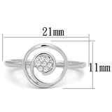 Rhodium Brass Ring with AAA Grade CZ  in Clear