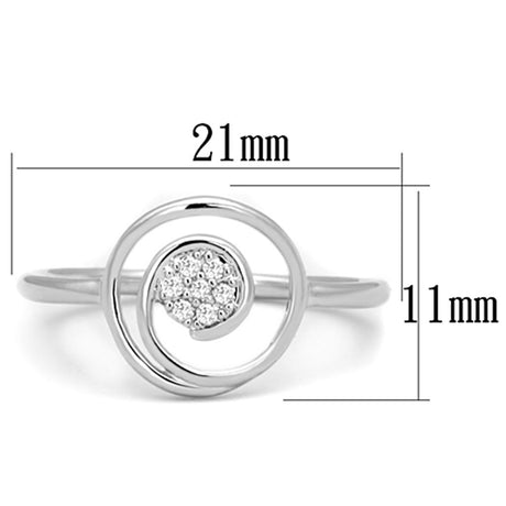 Rhodium Brass Ring with AAA Grade CZ  in Clear