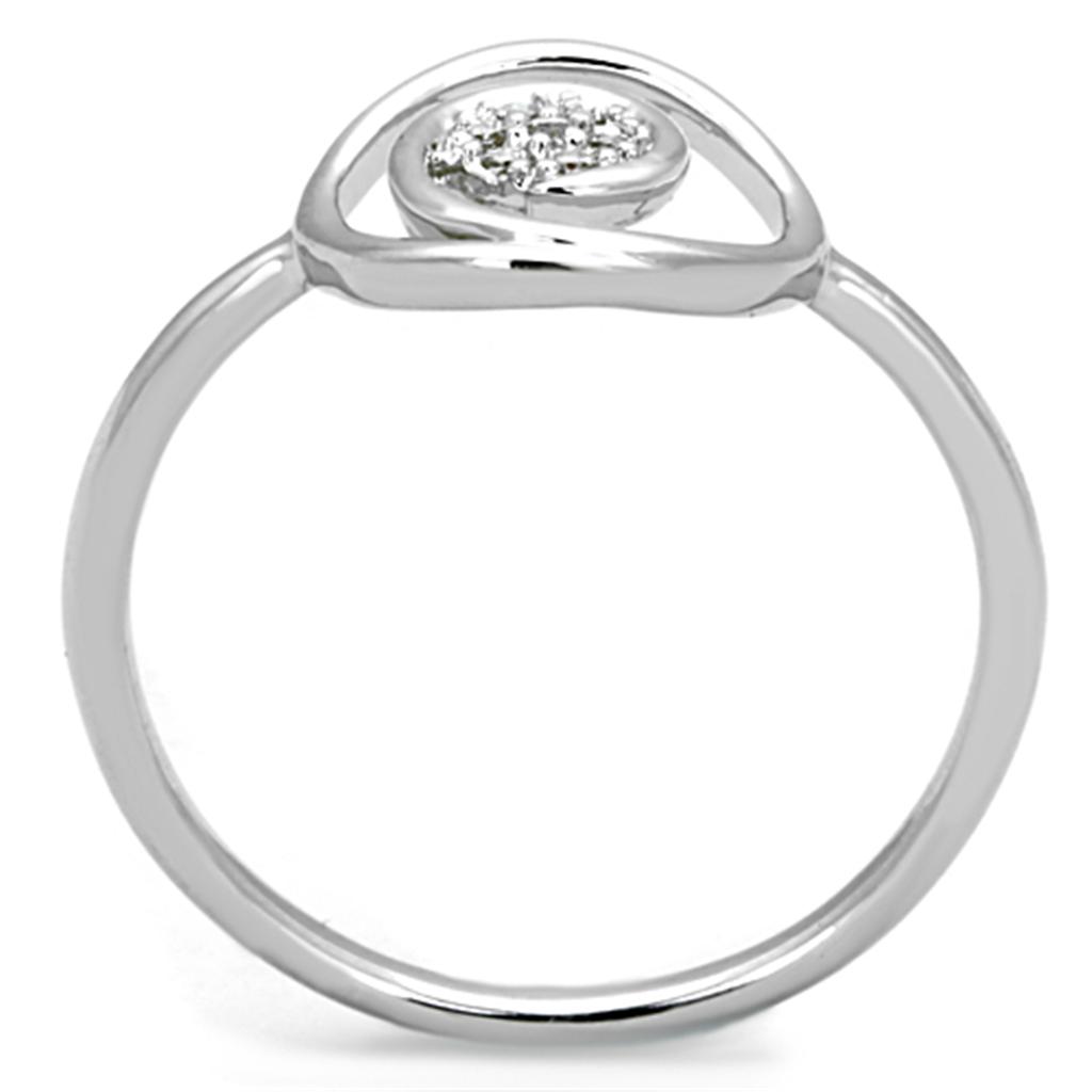 Rhodium Brass Ring with AAA Grade CZ  in Clear