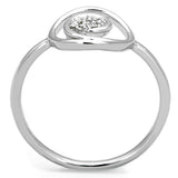 Rhodium Brass Ring with AAA Grade CZ  in Clear