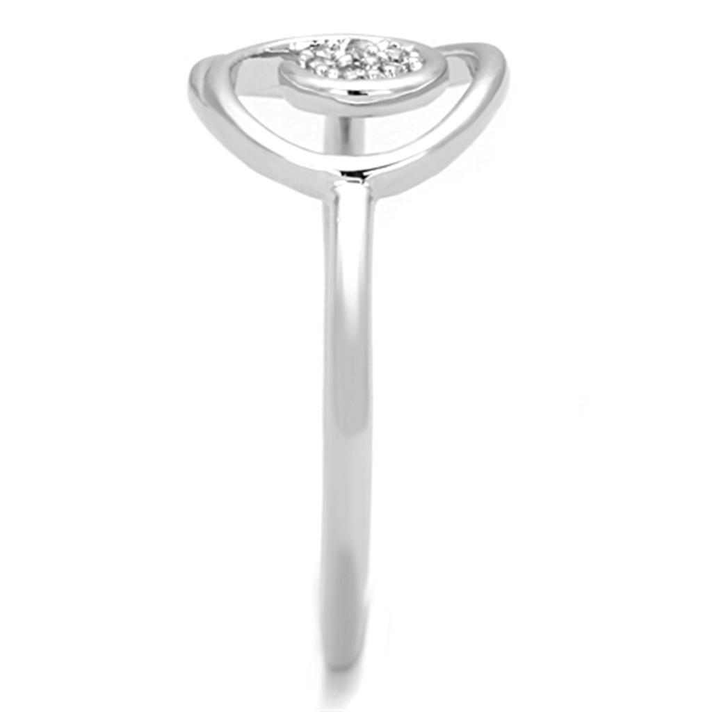 Rhodium Brass Ring with AAA Grade CZ  in Clear