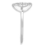 Rhodium Brass Ring with AAA Grade CZ  in Clear