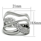 Rhodium Brass Ring with AAA Grade CZ  in Clear