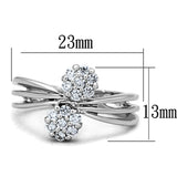Rhodium Brass Ring with AAA Grade CZ  in Clear
