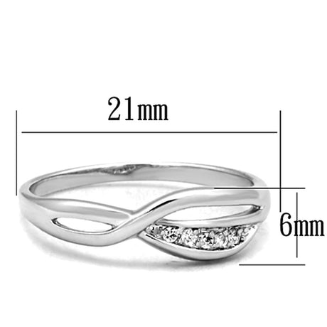 Rhodium Brass Ring with AAA Grade CZ  in Clear