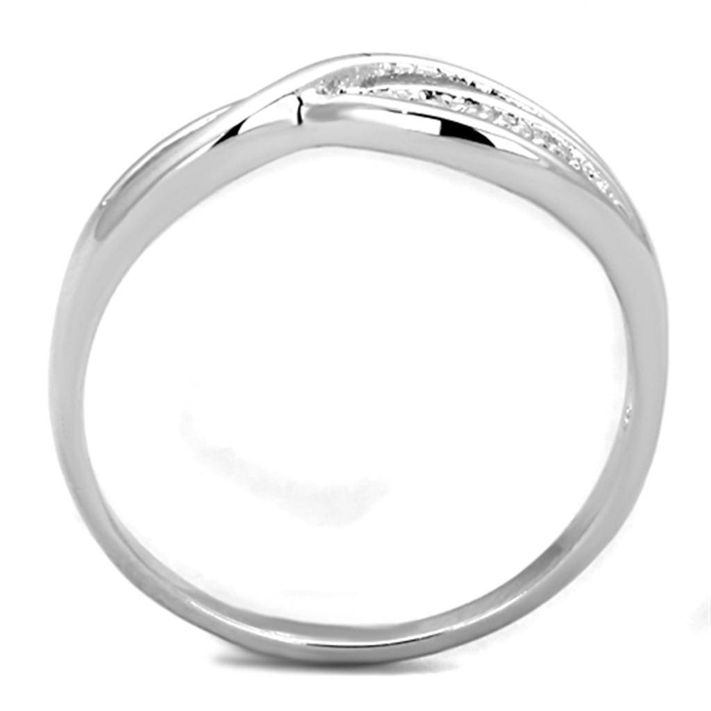 Rhodium Brass Ring with AAA Grade CZ  in Clear